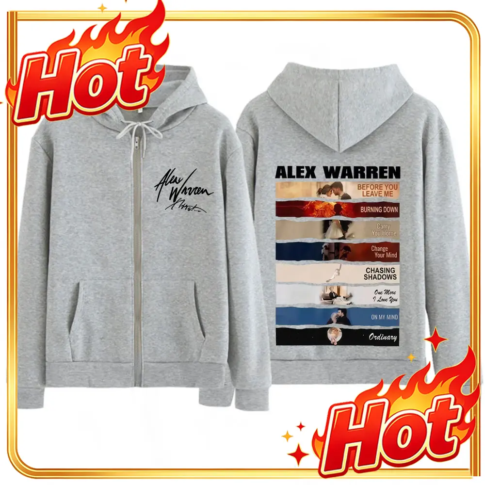 Mens Fashion Zip Up Hoodies - Felpa con cappuccio e zip stampata