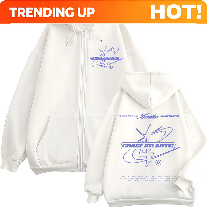 Mens Fashion Zip Up Hoodies - Felpa con Zip Stampata della Band