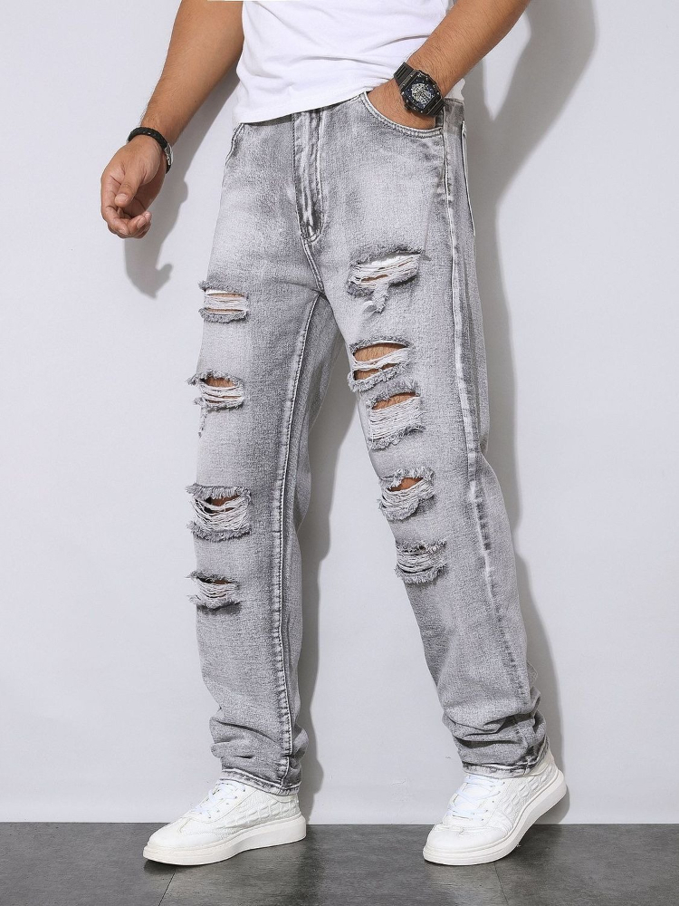 Men'S Fashion Grey Jeans - Jeans Casual da Uomo in Denim