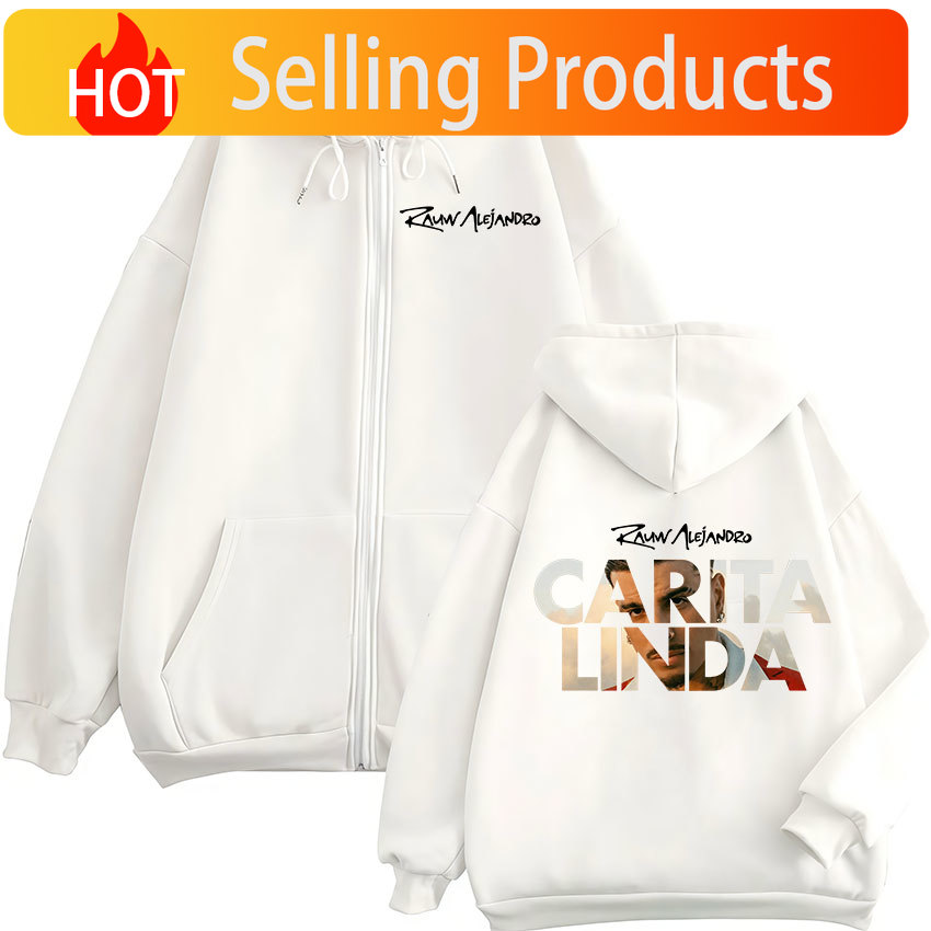 Mens Fashion Zip Up Hoodies - Rauw Alejandro Carita Linda 2026 Nuovo